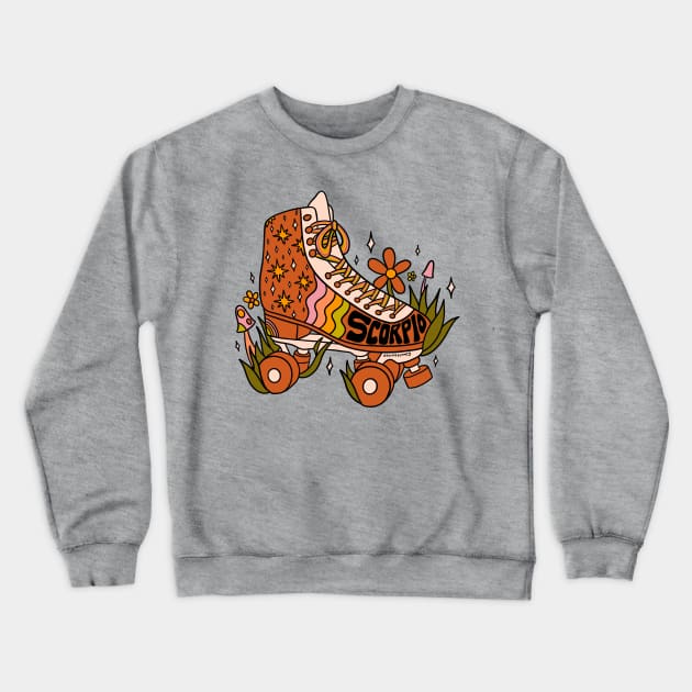 Scorpio Roller Skate Crewneck Sweatshirt by Doodle by Meg